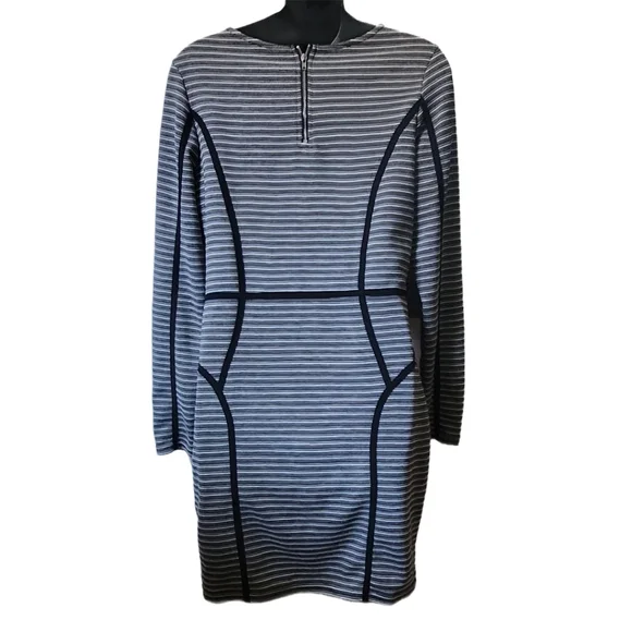 H&M DIVIDED STRIPED BODYCON DESIGNER DRESS SIZE 12 - Picture 3 of 4